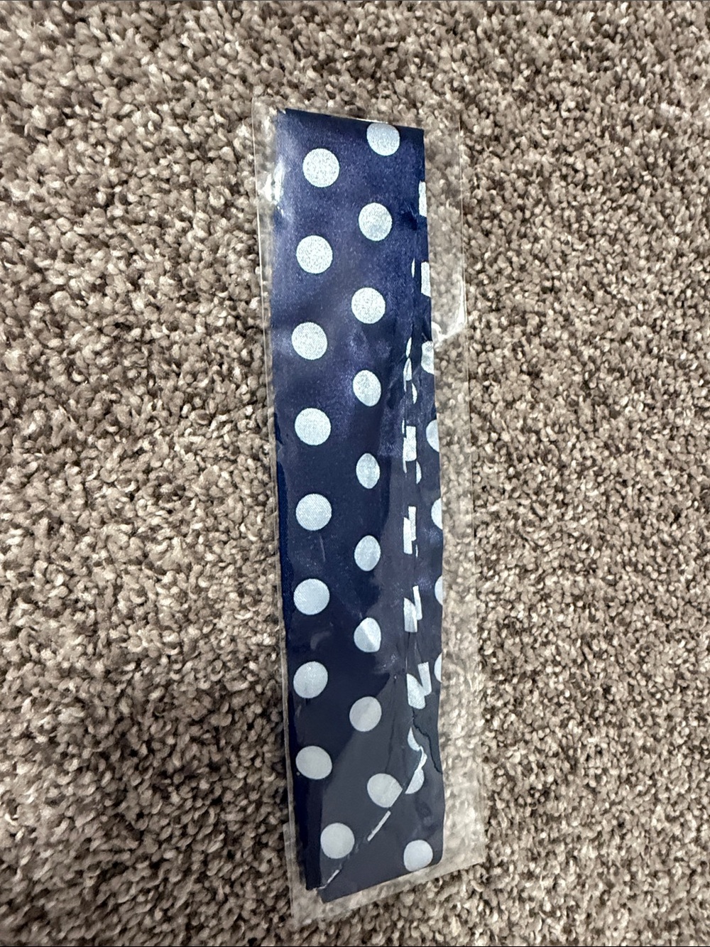 Navy Blue Polka Dot Tie or Scarf Accessory